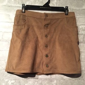 Nude Suede Skirt